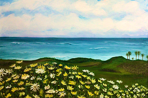 wildflowers by the sea
